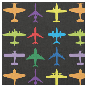 Aeroplanes, custom background and tile size fabric