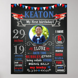 Aeroplanes First Birthday chalkboard sign photo