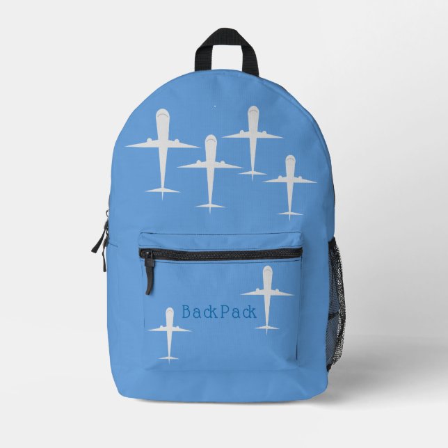 Aeroplanes Flying High, Personalised Printed Backpack (Front)