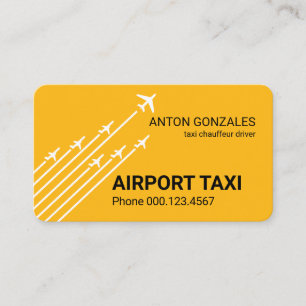 Aeroplanes Liftoff Yellow Taxi Cab Business Card