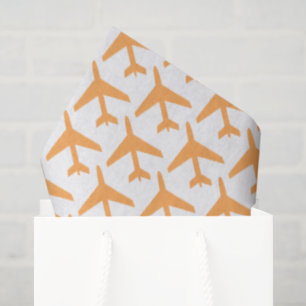 Aeroplanes Orange Travel Pilot Aviation Flight Tissue Paper