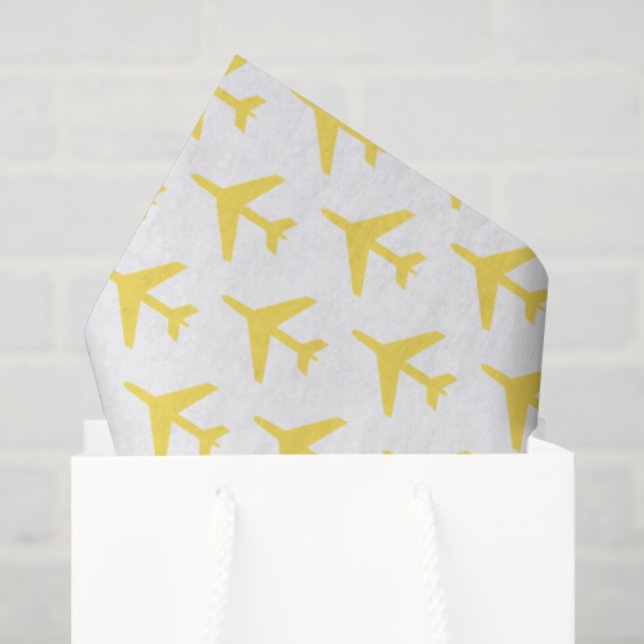 Aeroplanes Orange Yellow Pink Travel Flight Fun Tissue Paper (Gift Bag)