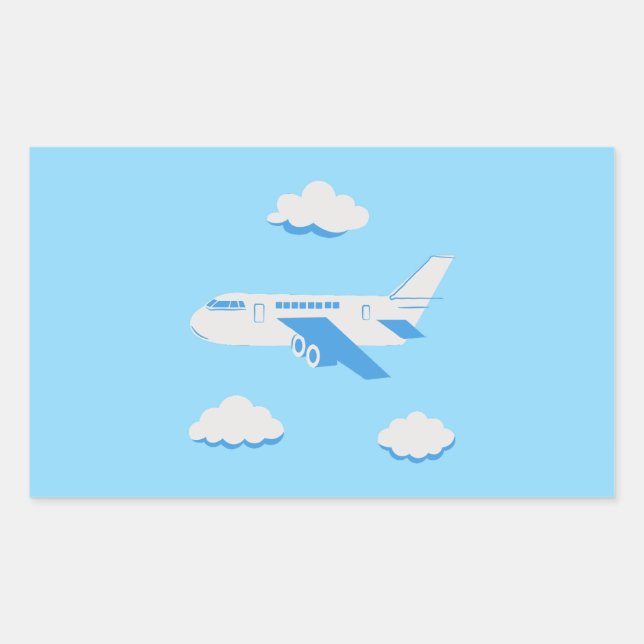 Aeroplanes Party Collection! Rectangular Sticker (Front)
