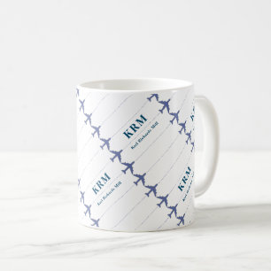 aeroplanes with dotted lines mug for air pilots