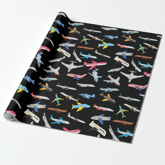 Aeroplanes Wrapping Paper (Unrolled)