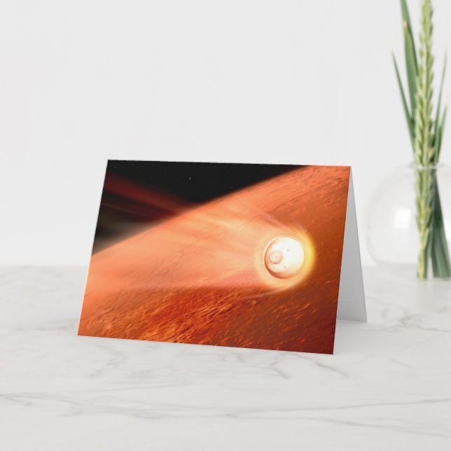 Aeroshell With Perseverance Rover Descent To Mars Card (Front)