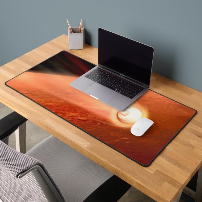 Aeroshell With Perseverance Rover Descent To Mars Desk Mat (Office 2)