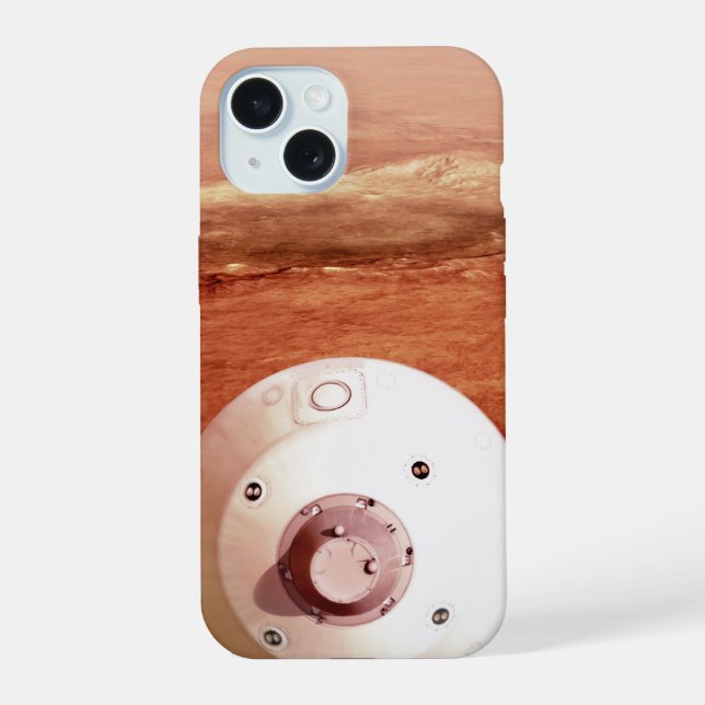 Aeroshell With Perseverance Rover Descent To Mars iPhone 15 Case (Back)