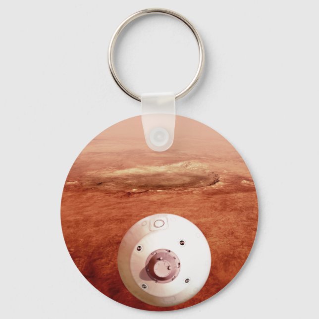 Aeroshell With Perseverance Rover Descent To Mars Key Ring (Front)