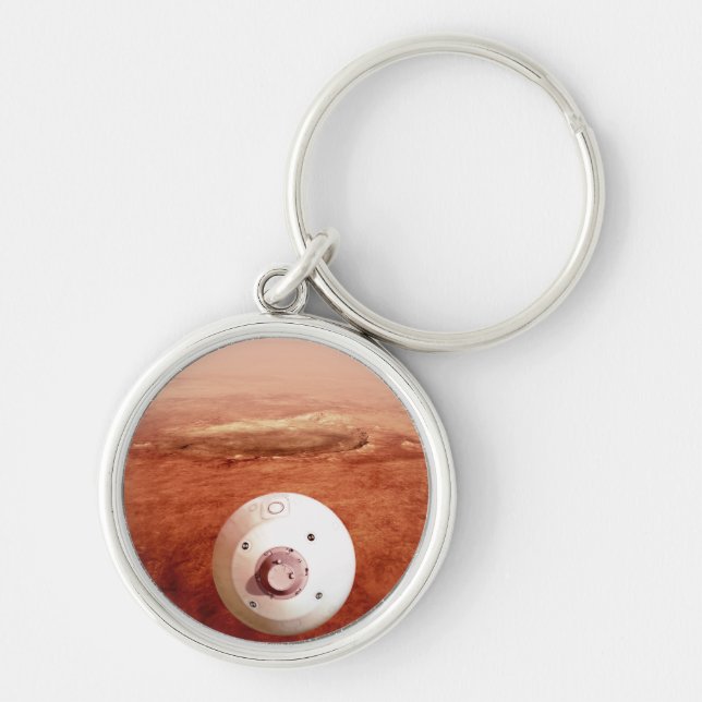 Aeroshell With Perseverance Rover Descent To Mars Key Ring (Front)