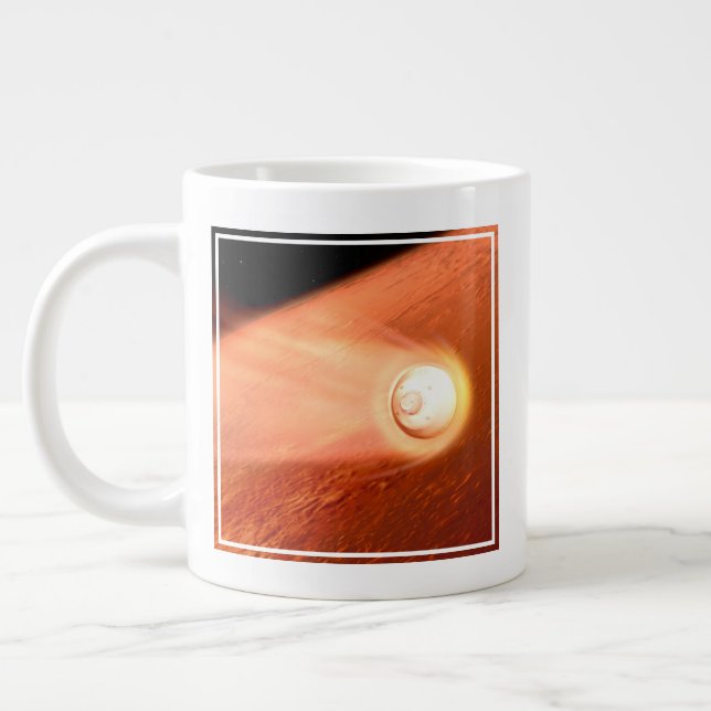Aeroshell With Perseverance Rover Descent To Mars Large Coffee Mug (Left)