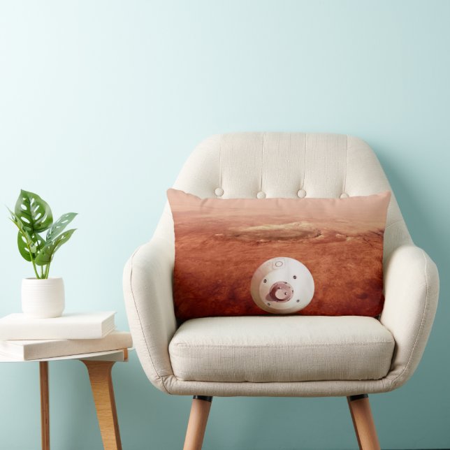 Aeroshell With Perseverance Rover Descent To Mars Lumbar Cushion (Chair)