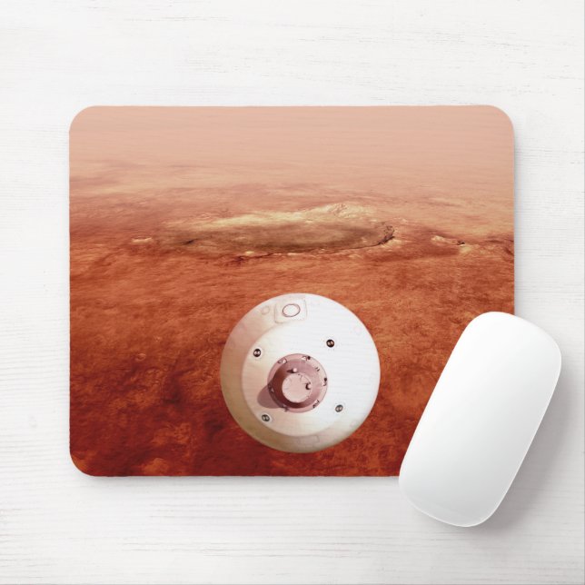 Aeroshell With Perseverance Rover Descent To Mars Mouse Mat (With Mouse)