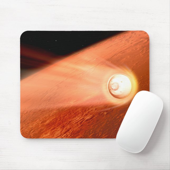 Aeroshell With Perseverance Rover Descent To Mars Mouse Mat (With Mouse)