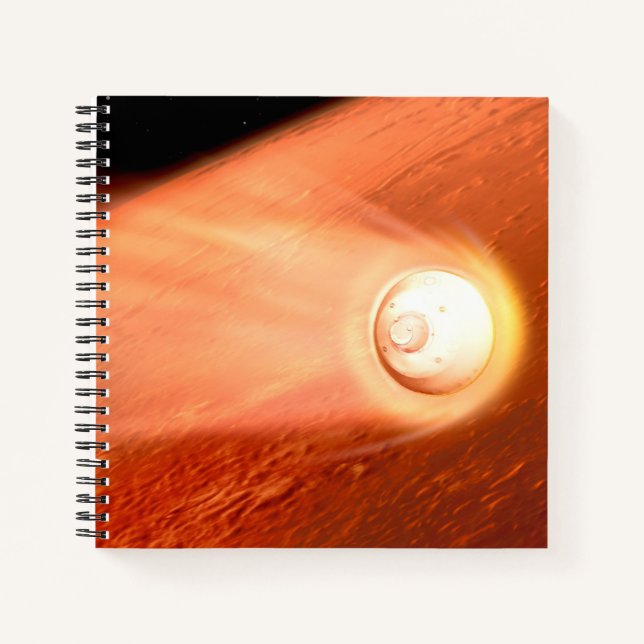 Aeroshell With Perseverance Rover Descent To Mars Notebook (Front)