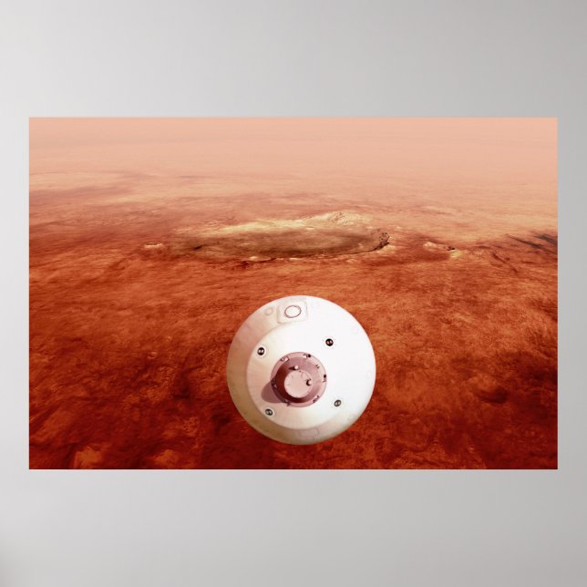 Aeroshell With Perseverance Rover Descent To Mars Poster (Front)