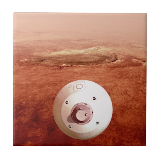 Aeroshell With Perseverance Rover Descent To Mars Tile (Front)