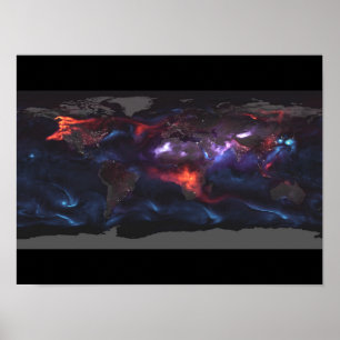 Aerosol Earth Black Carbon, Dust, Cyclones, Cities Poster