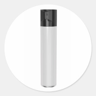 Aerosol spray can classic round sticker