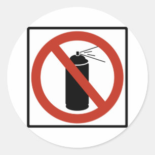Aerosol Spray Prohibition Highway Sign Classic Round Sticker