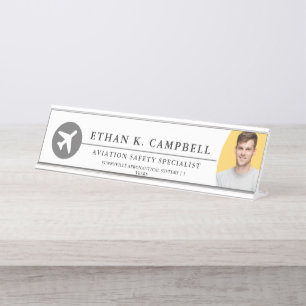 Aerospace + Avionics   Industry symbol + Logo Desk Name Plate