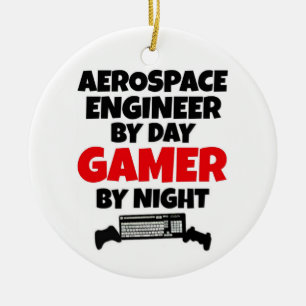 Aerospace Engineer by Day Gamer by Night Ceramic Tree Decoration