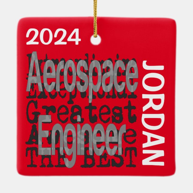 Aerospace Engineer Extraordinaire CUSTOM Ceramic Ornament (Back)
