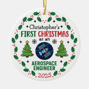 Aerospace Engineer First Christmas Personalised Ceramic Tree Decoration