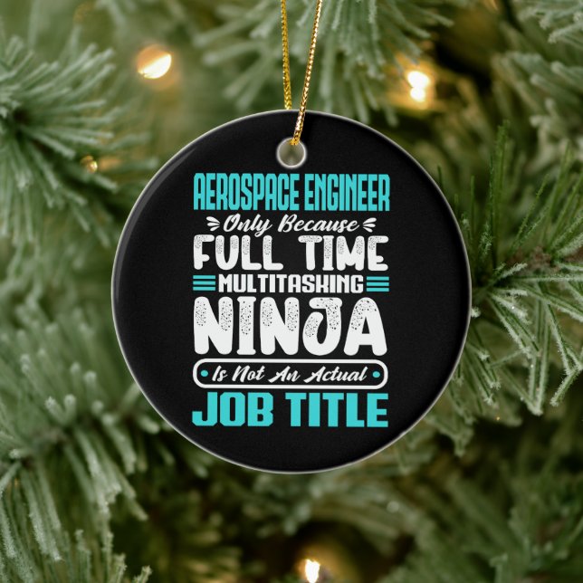 Aerospace Engineer Job Title Profession Skills Ceramic Tree Decoration (Tree)