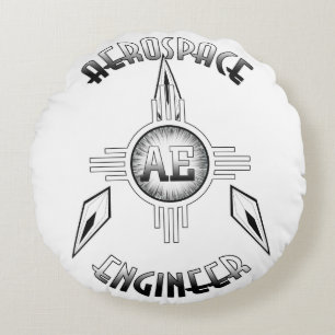 Aerospace Engineer Retro Round Cushion