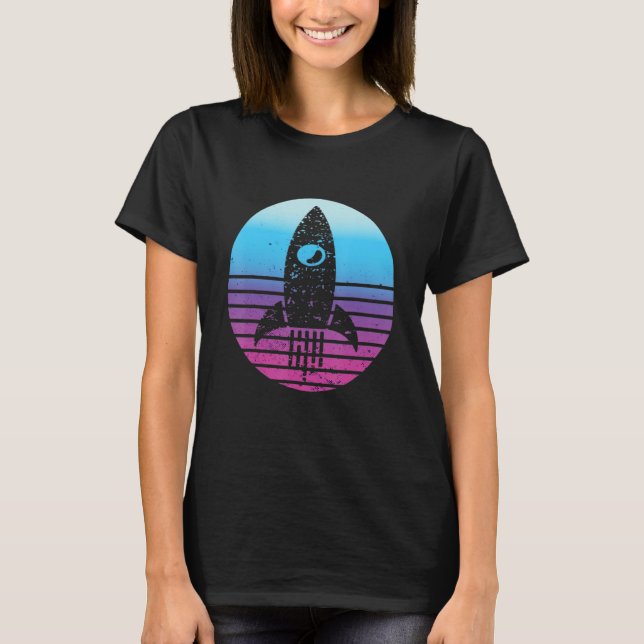 Aerospace Engineer Retro Sunset Aeronautical Space T-Shirt (Front)