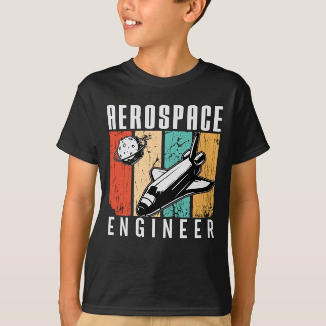 Aerospace Engineer Rocket Space Engineering Retro T-Shirt (Front)