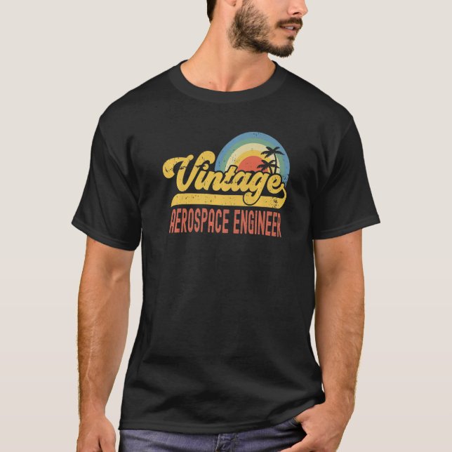 Aerospace Engineer Vintage Sunset Profession Retro T-Shirt (Front)