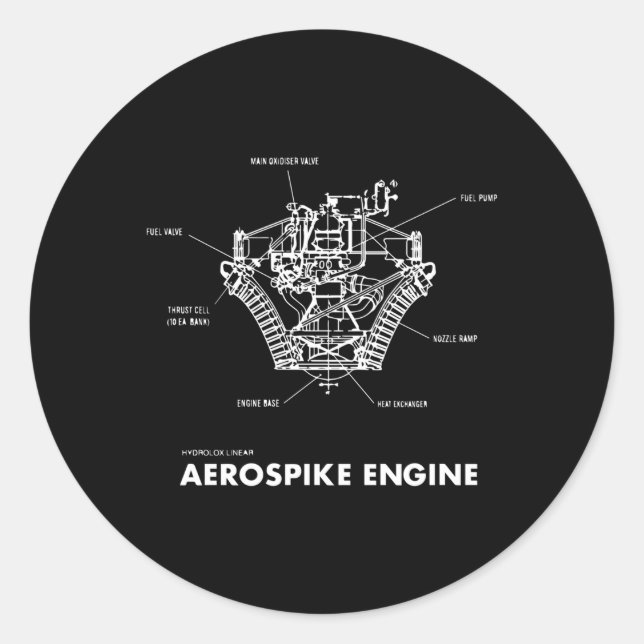 Aerospike Engine Schematic Classic Round Sticker (Front)