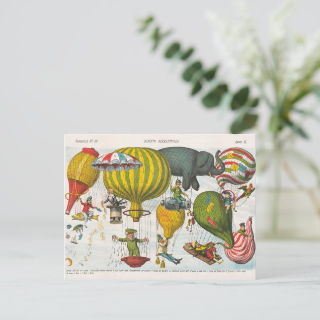 Aerostatic magazine (1878) by Augusto Grossi Postcard (Standing Front)