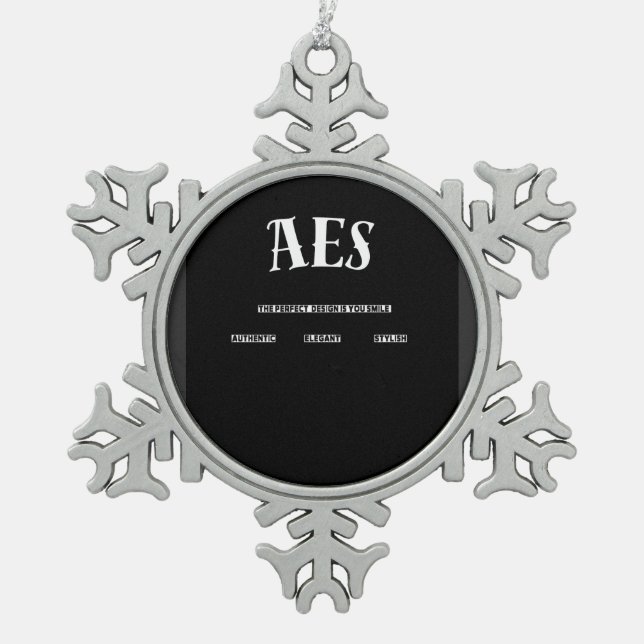 AES 2026 Designs Snowflake Pewter Christmas Ornament (Front)