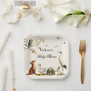 Aesop's Storybook Characters Baby Shower Paper Plate