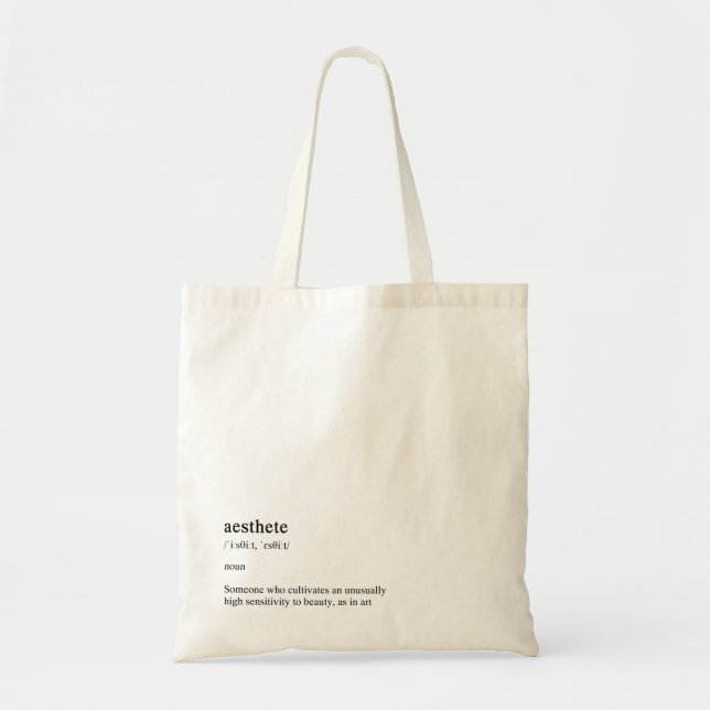 Aesthete Meaning Tote Bag (Front)