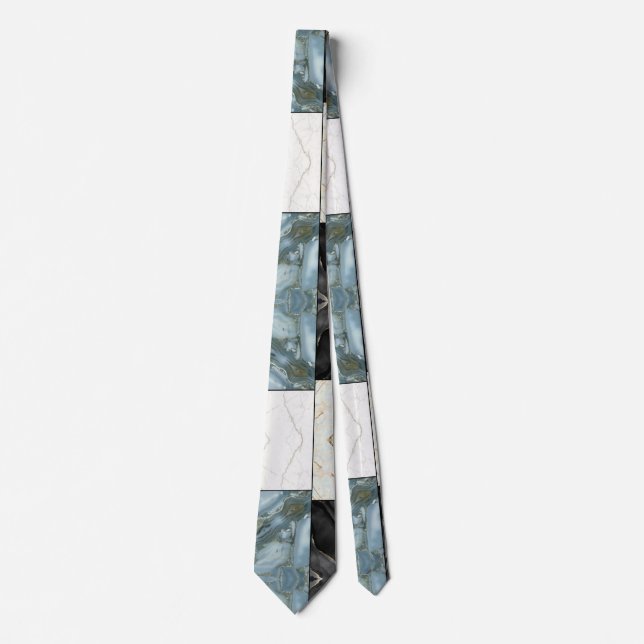Aesthetic Abstract marble  pattern Tie (Front)