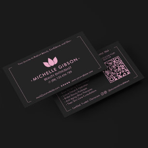 Aesthetic Aesthetician Pink Black Beautician Beaut Business Card