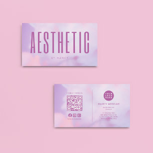 Aesthetic Aesthetician Purple Holographic Business Card