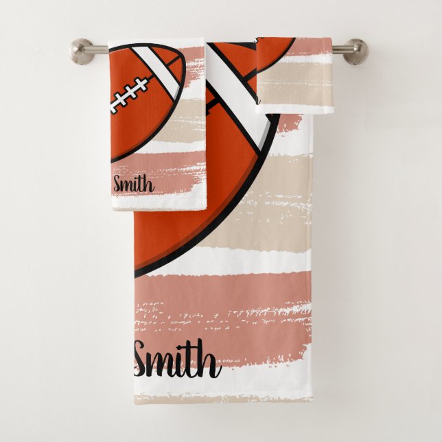 aesthetic american football bath towel set (Insitu)