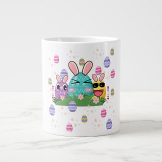 Aesthetic and cute easter egg pattern  large coffee mug