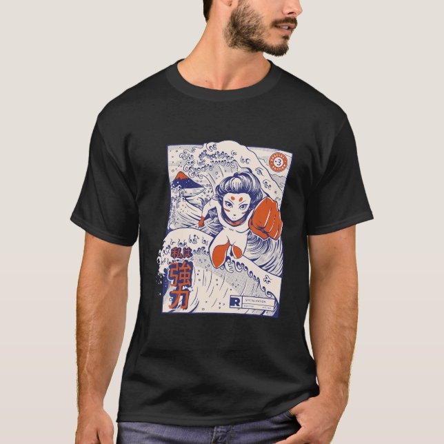 Aesthetic Anime Manga Superhero Wave Japan Comic S T-Shirt (Front)