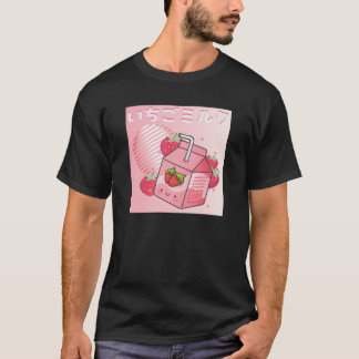 Aesthetic Anime Strawberry Milkshake For Otaku  T-Shirt