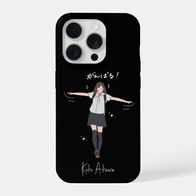 Aesthetic Anime uniform girl Customisable iPhone Case (Back)