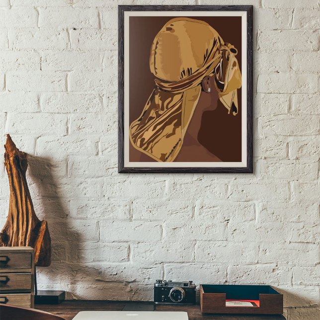 Aesthetic art Black man with durag artwork Poster (Creator Uploaded)