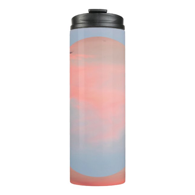 Aesthetic art collage with beautiful sky sunset an thermal tumbler (Front)
