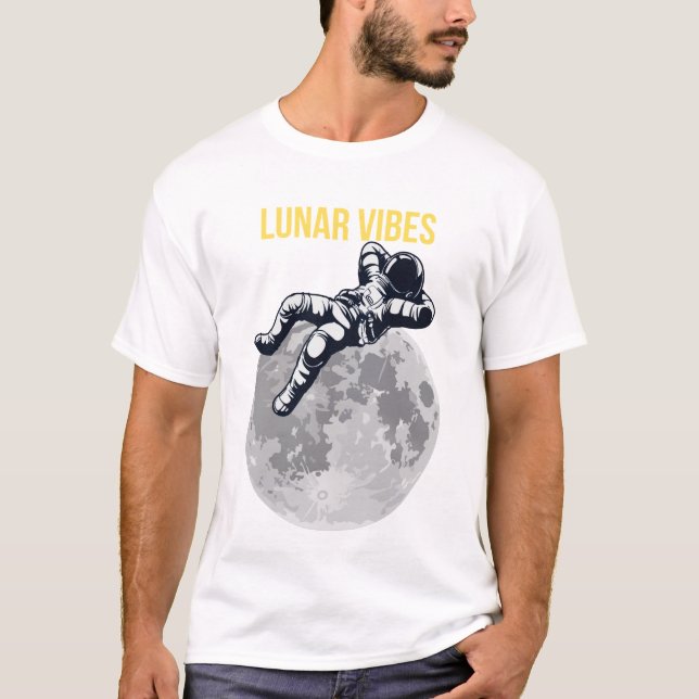 Aesthetic Astronaut Relaxing on Moon Lunar Vibes T T-Shirt (Front)