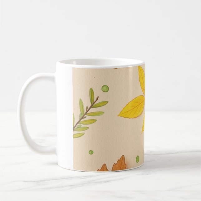 Aesthetic Autumn Leaves Coffee Mug (Left)
